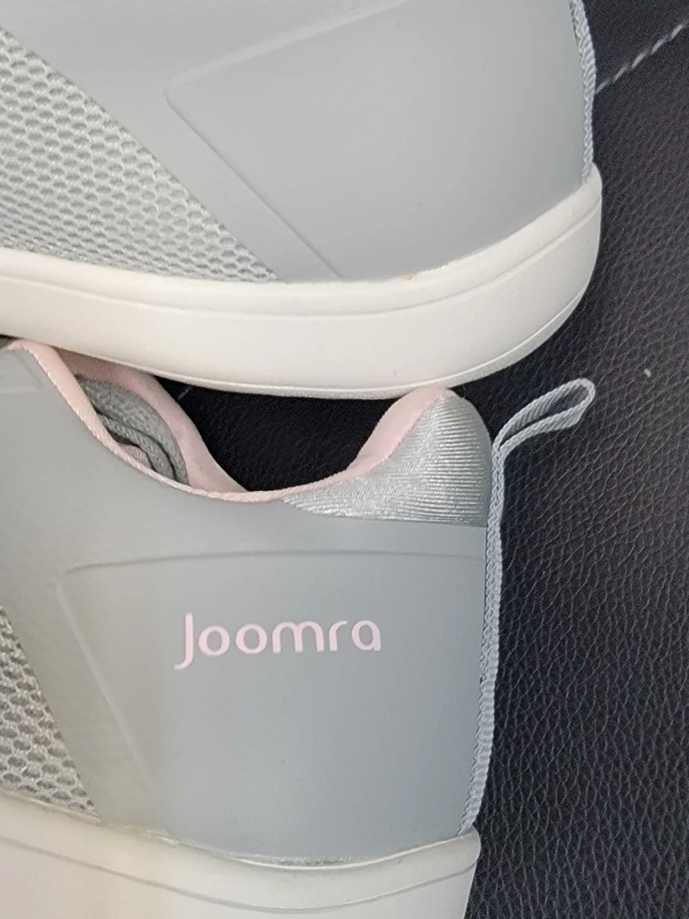 Girls' Light Gray Sneakers with Pink Trim - Comfort Play Shoes